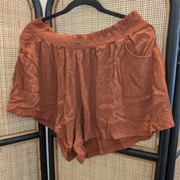 Breezy burnt orange summer shorts, L, NWT - Picture 4 of 4